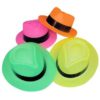 Adorox Neon Color Plastic Gangster Hats Fedora Party Favors (Assorted (12 Hat.. - $41.95