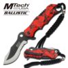 1 X Mtech Ballistic Bowie Black Red Skull Camo Assisted Opening Pocket Knife - $40.95