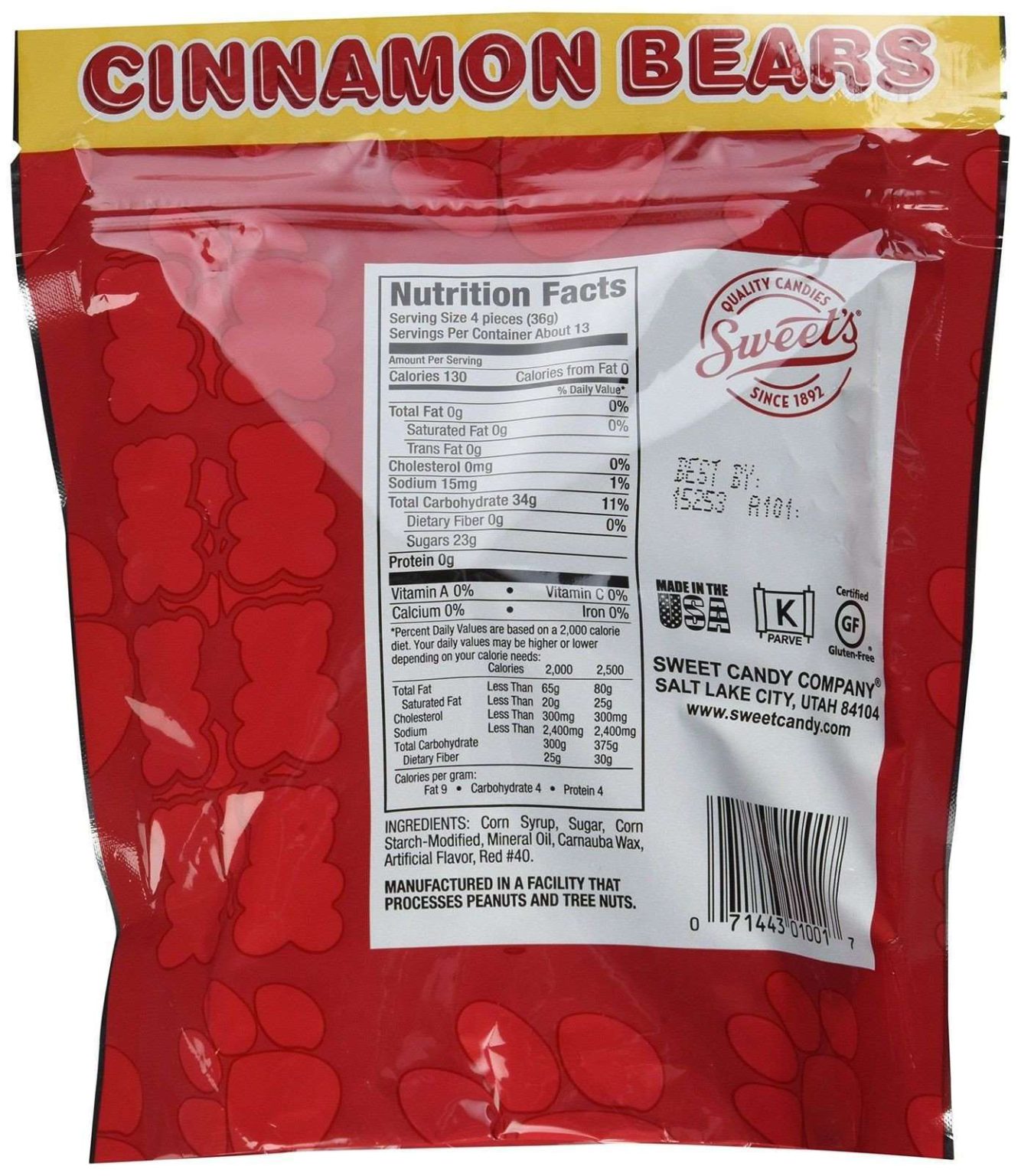 Cinnamon Bears Candy 16 Oz Resealable Bags (Pack Of 2) Swiftsly