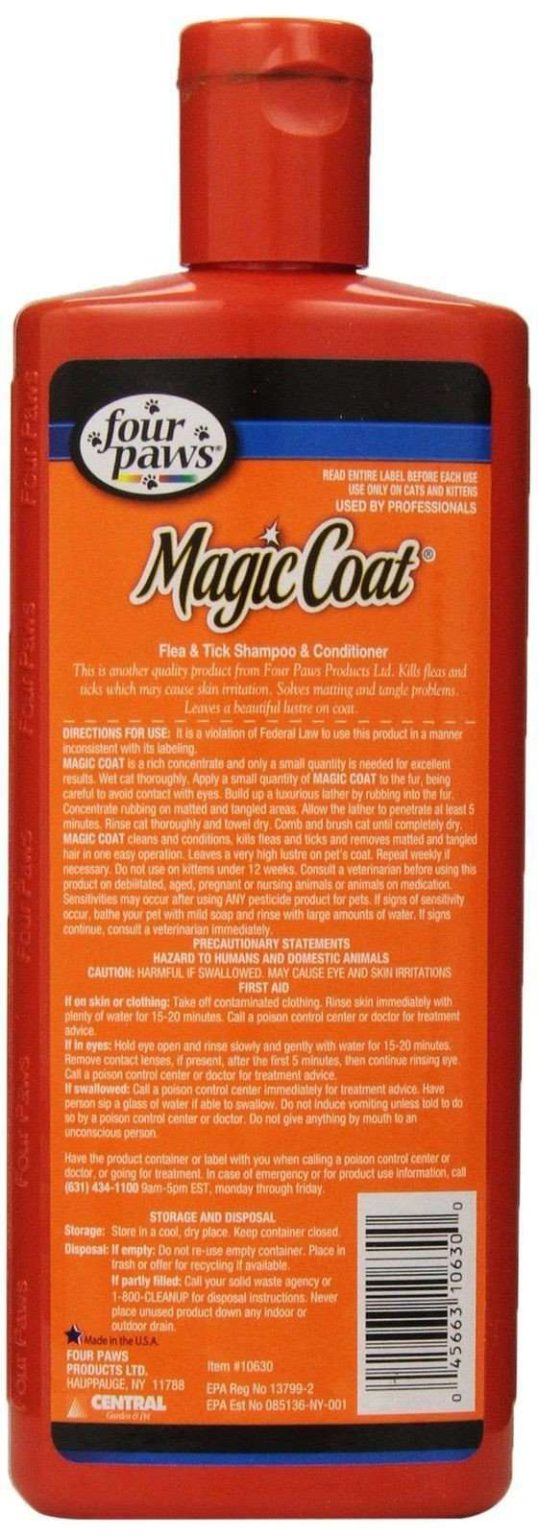Four Paws Magic Coat Flea And Tick Cat Grooming Shampoo 12Oz - $12.95