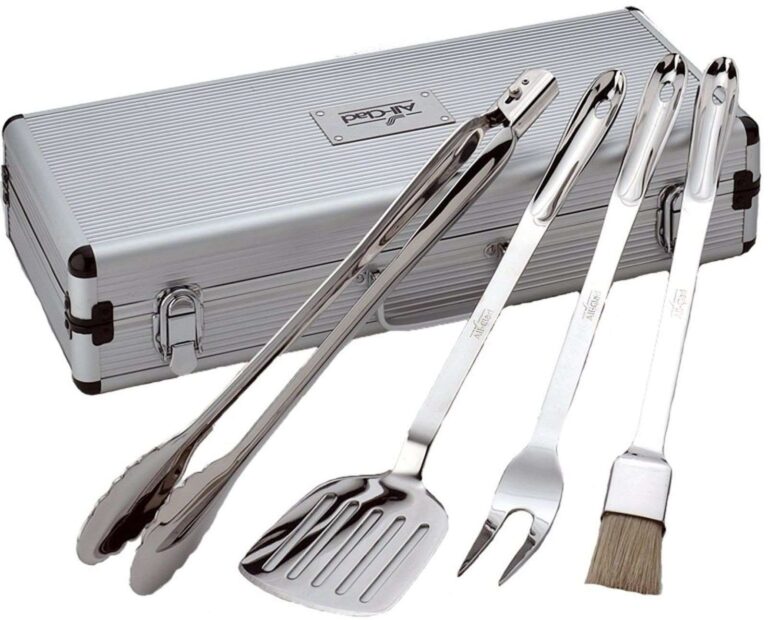 All-Clad T147 Stainless Steel Tongs Spatula Fork And Brush Bbq Tools Cookware.. - $120.95