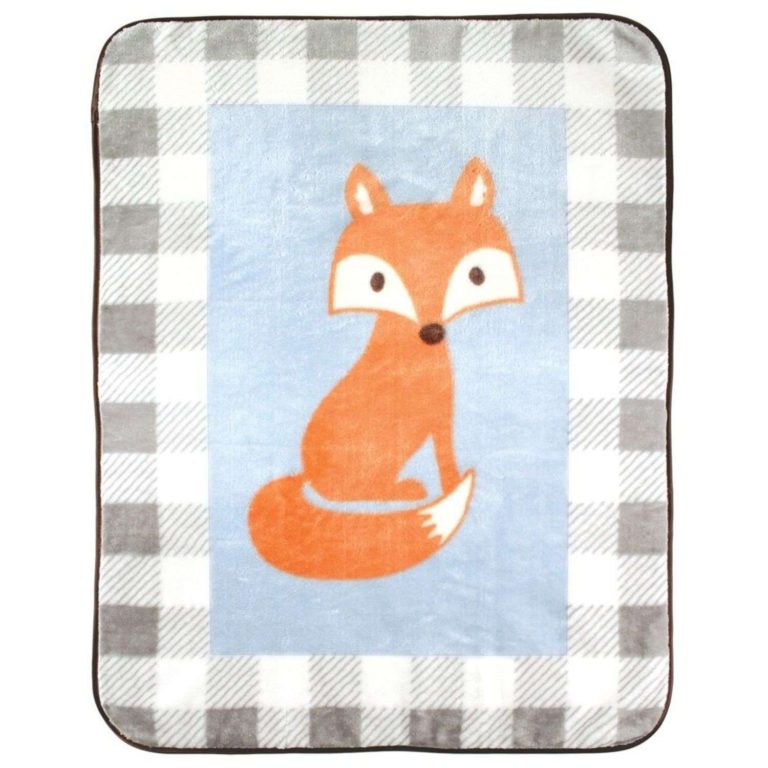 Luvable Friends Character High Pile Blanket Blue Fox 30" X 40" - $15.95