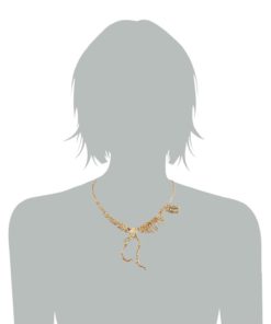 Jane Stone Dinosaur Vintage Necklace Short Collar Gold - $11.95