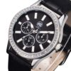 Aibi Mens Analog Quartz Crystals Bezel Black Dial Watches With Black Leather .. - $24.95