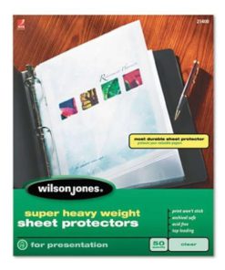 Wilson Jones Super Heavy Weight Sheet Protector Non-Glare Finish Clear 50 Per.. - $16.95