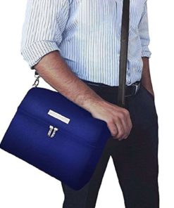 Archer Products Insulated Lunch Cooler Bag With Leather Shoulder Strap Navy B.. - $69.95