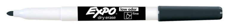Expo Low-Odor Dry Erase Markers Fine Point 12-Pack Black - $10.95