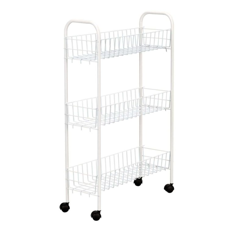 Household Essentials Slim Line 3-Tier Metal Storage Cart White - $20.95