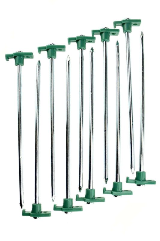 Se 9Nrc10 Galvanized Non-Rust Tent Peg Stakes With Green Stopper 10 Pack - $15.95