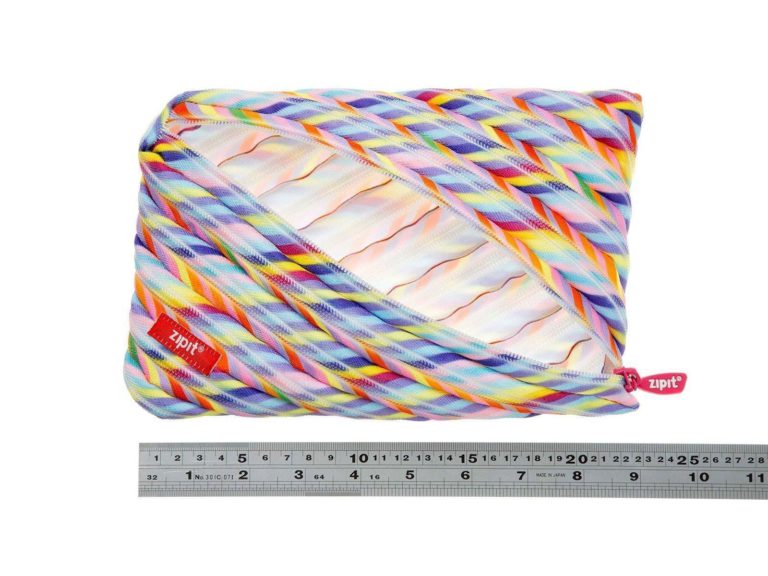 Zipit Colorz Jumbo Pencil Case Stripes 9"X0.7"X5.9" / 23X2X15Cm (Ztj-Cz-Stri) - $14.95