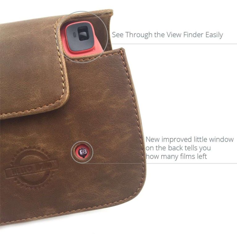 Hellohelio Vintage Pu Leather Case With Strap For Fujifilm Instax Mini 8 Brown - $24.95