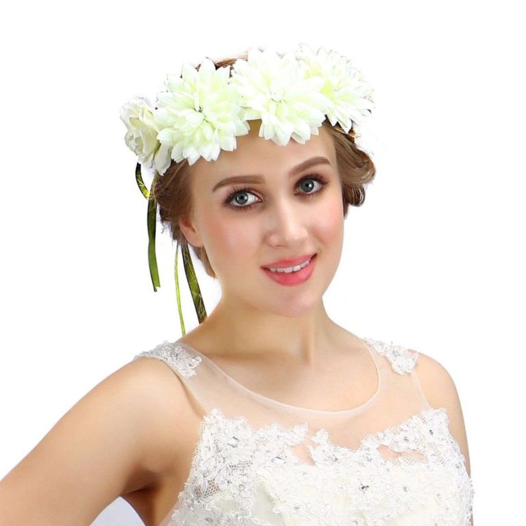 Valdler Flower Wreath Headband Floral Crown Garland Halo For Wedding Festivals - $13.95