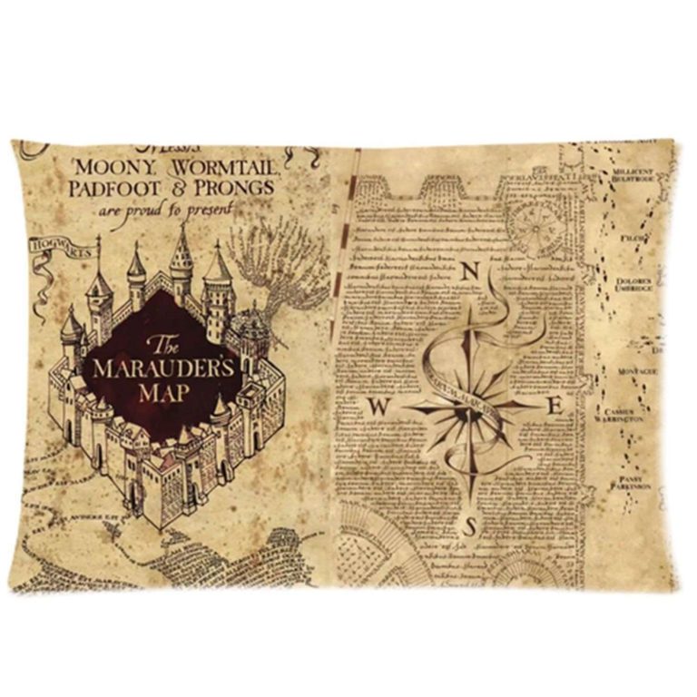 Harry Potter Marauder's Map 20X30 Two Sides Custom Cotton & Polyester Pillow .. - $15.95