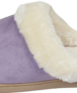 Luxehome Women's Cozy Fleece House Slippers Light Purple 6-6.5 B(M) Us - $20.95