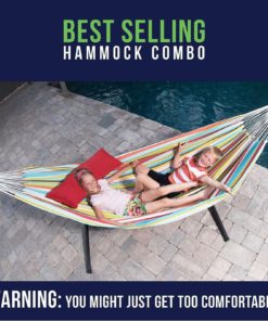 Vivere Double Hammock With Space Saving Steel Stand Salsa - $128.95