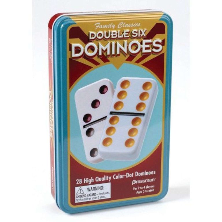 Pressman Double 12 Color Dot Dominos In A Tin Pr-3927 021853039276 - $17.95