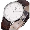 Aibi Mens Waterproof Classy Brown Leather Stainless Quartz Ultra-Thin Watchth.. - $23.95
