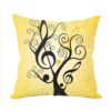 Cotton Linen Yellow Music Tree Decorative Throw Pillow Case Cover Music Cushi.. - $21.95