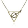 Alloy Handmade Bronze Tone Sideways Harry Potter Deathly Hallows Necklace (16.. - $22.95