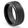 10Mm Comfort Fit Titanium Wedding Band | Black Enagement Ring With Brushed To.. - $15.95
