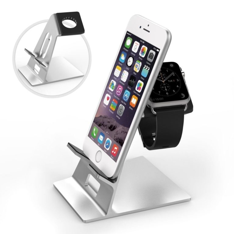 Moko Apple Watch & Iphone Stand Solid Aluminum Alloy Dual Charging Stand Stat.. - $16.95