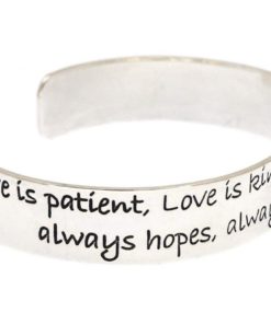 1 Corinthians 13 Love Is Patient Verse Brass Cuff Bracelet Inspirational Mess.. - $24.95