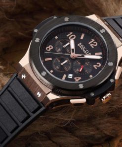 Megir Mens Chronograph Military Quartz Watch Black And Rose Gold Dial - $34.95