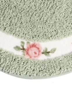 Jsj_Cheng Oval Shaggy Soft Microfiber Nonslid Rose Pattern Floral Bath Area R.. - $26.95