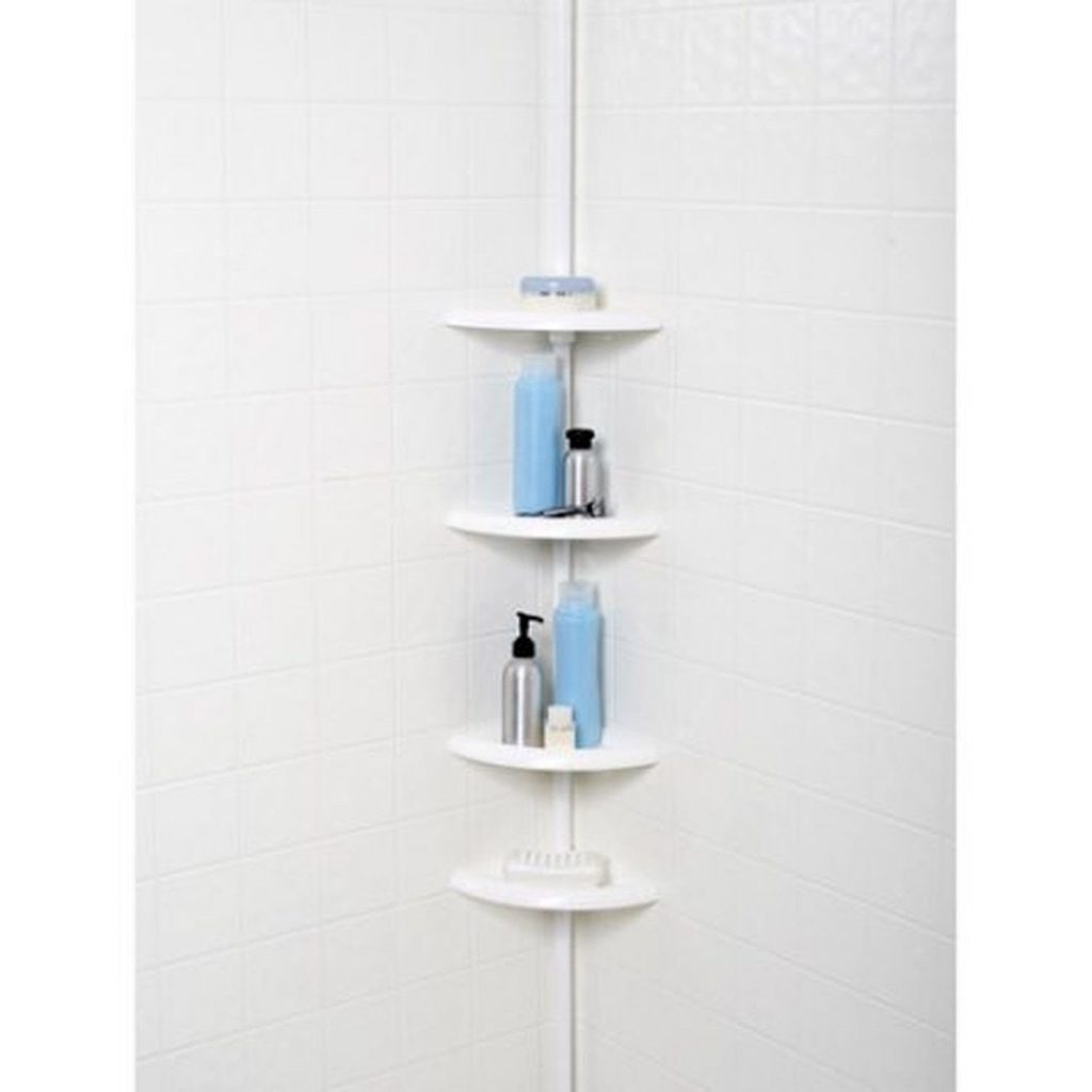 Mainstays 4Tier Tub And Shower Tension Pole Caddy White Swiftsly