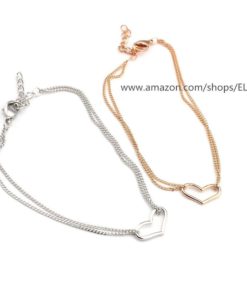 Alloy Silver / Rose Gold Love Heart Bracelet - $18.95