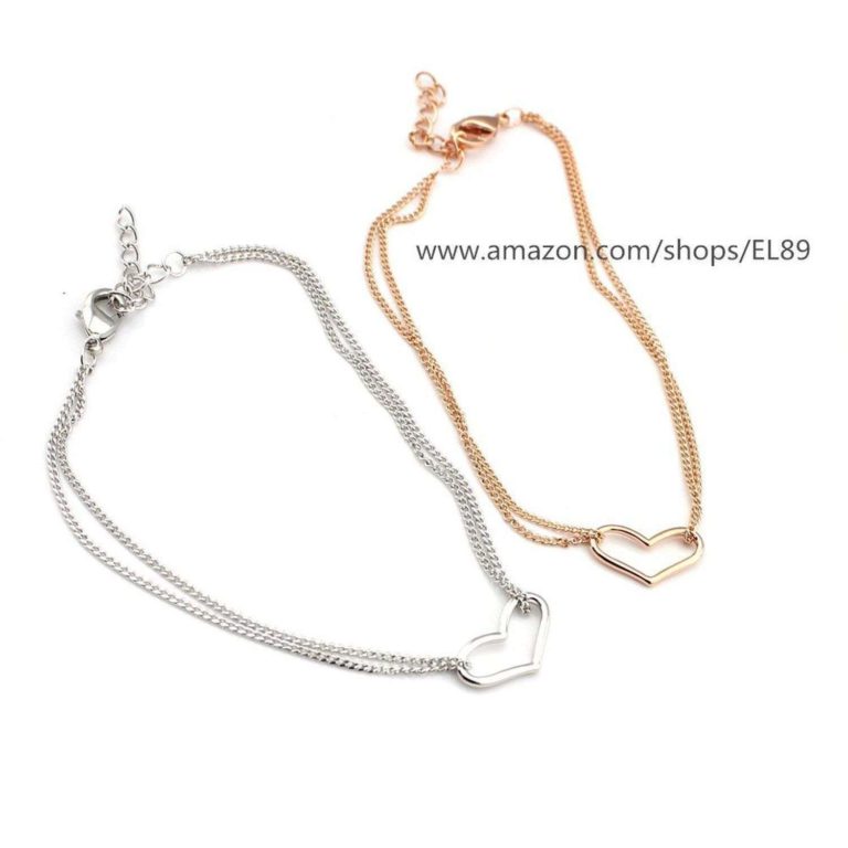 Alloy Silver / Rose Gold Love Heart Bracelet - $18.95