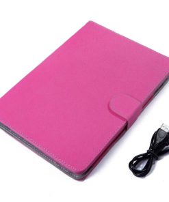 Hde Faux Leather Folding Portfolio Case Cover Stand + Wireless Bluetooth Keyb.. - $30.95