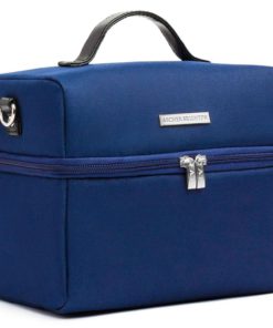 Archer Products Insulated Lunch Cooler Bag With Leather Shoulder Strap Navy B.. - $69.95