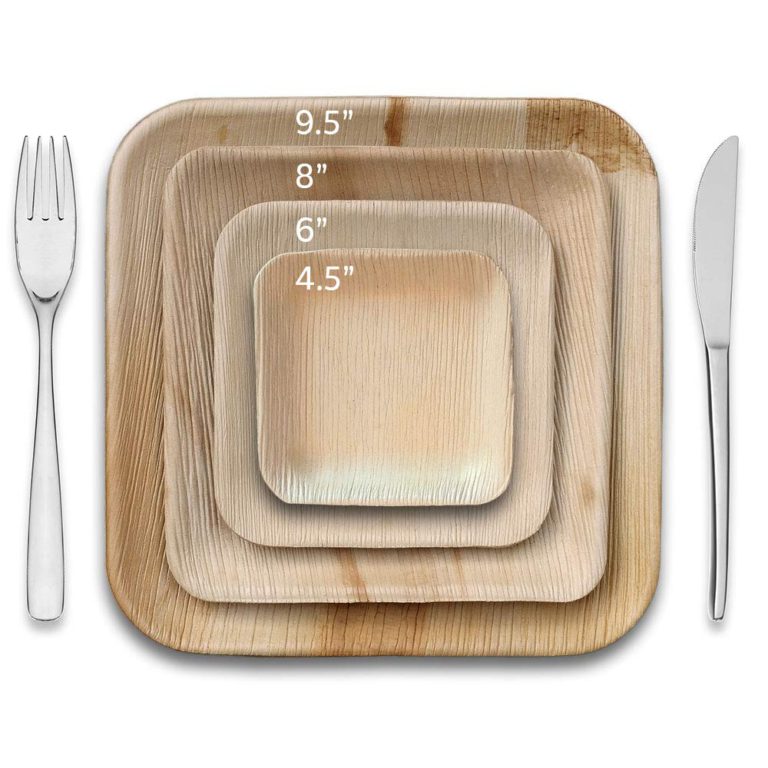 Thynk Palm Leaf Plates - 8 Inch Square - All Natural 100% Biodegradable and Compostable - Disposable Dinnerware - Perfect Party Plates - 20 Count 8" square - $22.95