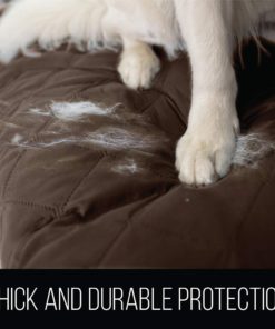 Sofa Shield Original Patent Pending Reversible Sofa Slipcover, Dogs, 2" Strap/Hook, Seat Width Up to 70" Furniture Protector, Couch Slip Cover Throw for Pets, Kids, Cats (Sofa: Chocolate/Beige) 70" Sofa - $33.95