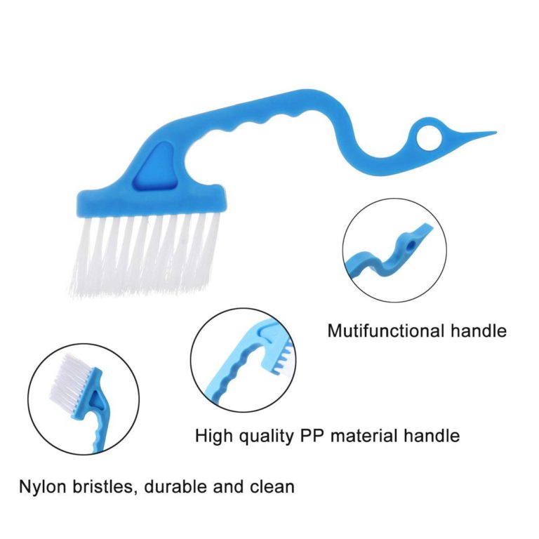 Rienar 2pcs Window Track Cleaning Brushes, Hand-held Groove Gap Cleaning Tools Door Track Kitchen Cleaning Brushes Set(Blue) Blue - $9.95