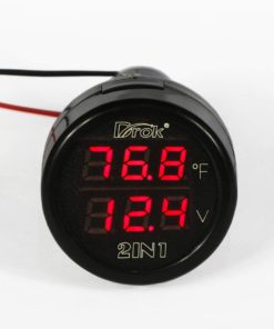 DROK 180037 Digital Voltage 10-170 ℉ Temperature Monitor Tester Multimeter Car Motorcycle Battery Voltmeter Thermometer Detector Red - $21.95