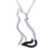 YFN Wolf Pendant Necklace 925 Sterling Silver with Two Tone Crystal Wolf Necklace 18" Mother Day Jewelry for Girlfriend Wife - $31.95