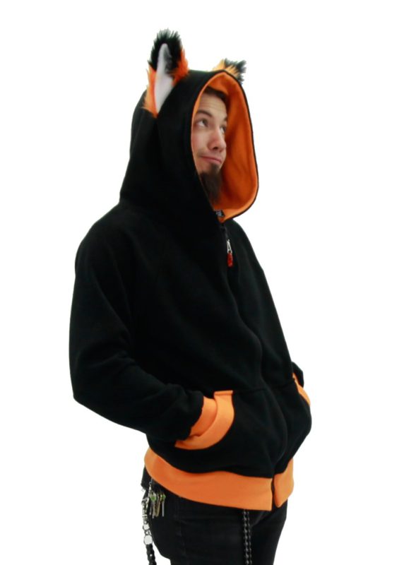 Pawstar Color Theme YIP Fox Wolf Eared Hoodie Jacket X-Large Orange - $108.95