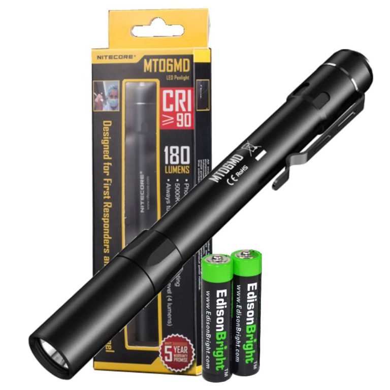 EdisonBright Nitecore MT06 165 Lumen Cree XQ-E LED Tactical Pen-Type Flashlight with Two AAA Batteries - $31.95