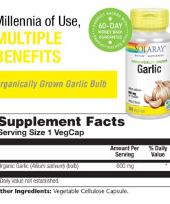Solaray Organic Garlic Supplement, 600 mg, 100 Count - $14.95