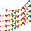 Adorox 100 Foot Multicolor Plastic Pennant Banner Birthday Party Decorations Weather Resistant Grand Opening Banner (Multi-Colored (1 Banner)) - $18.95