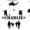 Custom-made Personalised Name Army Marines Military Soldiers Vinyl Wall Art Stickers Kid Decor Mural-you Choose Name and Color - $25.95