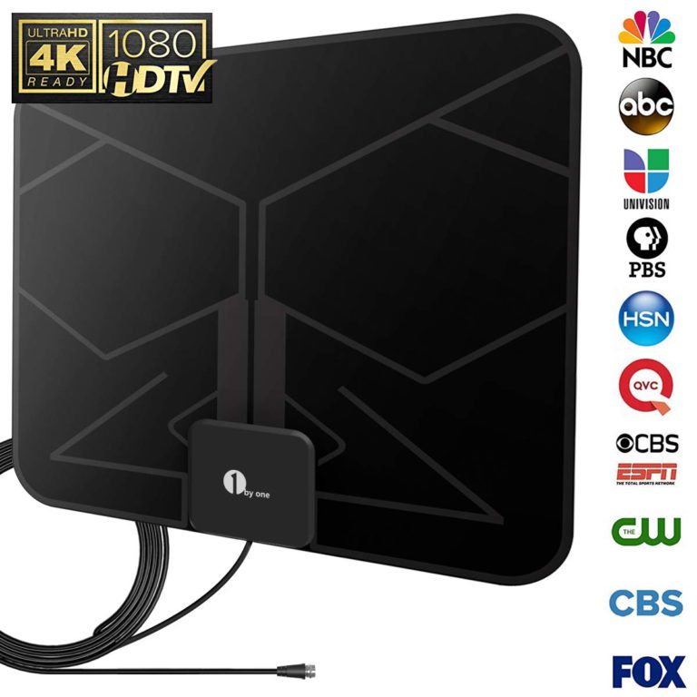 HDTV Antenna, 1byone Digital Indoor TV Antenna 25 Miles Range with 10ft High Performance Coax Cable, Extremely Soft Design and Lightweight - $14.95