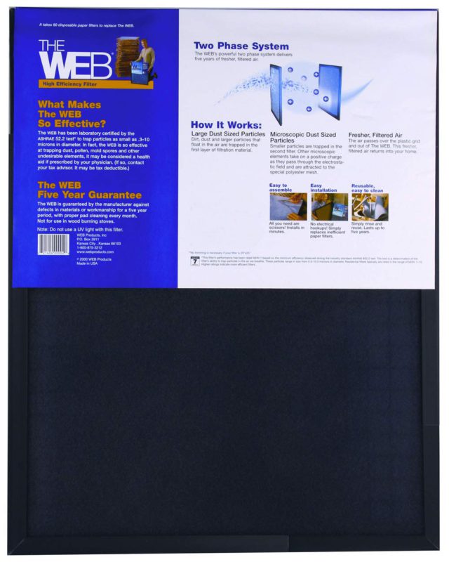 WEB WEB11224 High Efficiency 1" Thick Filter, 12 x 24 x 1" (11.63 x 23.63") - $27.95