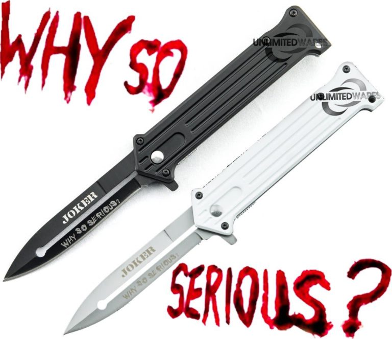 Unlimited Wares 2-Pack Joker "Why So Serious?" Assisted Opening Folding Knife 4.5-Inch Closed Black and Silver - $16.95