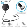 SoundBot SB360 Bluetooth 4.0 Car Kit Hands-Free Wireless Talking & Music Streaming Dongle w/ 10W Dual Port 2.1A USB Charger + Magnetic Mounts + Built-in 3.5mm Aux Cable - $46.95