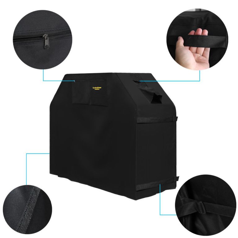 Grill Cover - garden home Up to 58" Wide, Water Resistant, Air Vents, Padded Handles, Elastic hem cord - Heavy Duty burner gas BBQ grill Cover 58" Black - $30.95