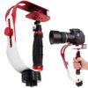 AFUNTA Pro Handheld Video DSLR Camera Stabilizer Steady Compatible GoPro Cannon Nikon Sony Camera Cam Camcorder DV Smartphone up to 2.1 lbs with Smooth Pro Steady Glide -Red/Silver/Black - $18.95