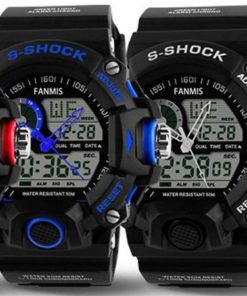 Fanmis Men's Analog Display LED Watches Military Multifunctional Waterproof Quartz Black Sport Wrist Watch - $20.95